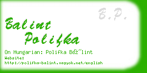 balint polifka business card